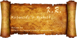 Koleszár Rudolf névjegykártya
