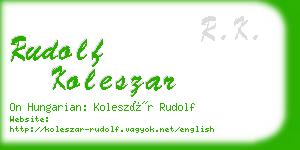 rudolf koleszar business card
